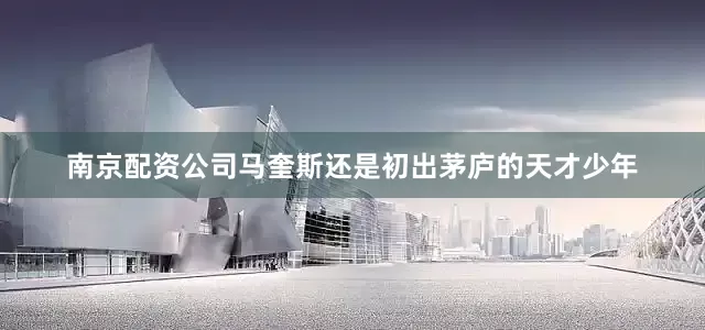 南京配资公司马奎斯还是初出茅庐的天才少年